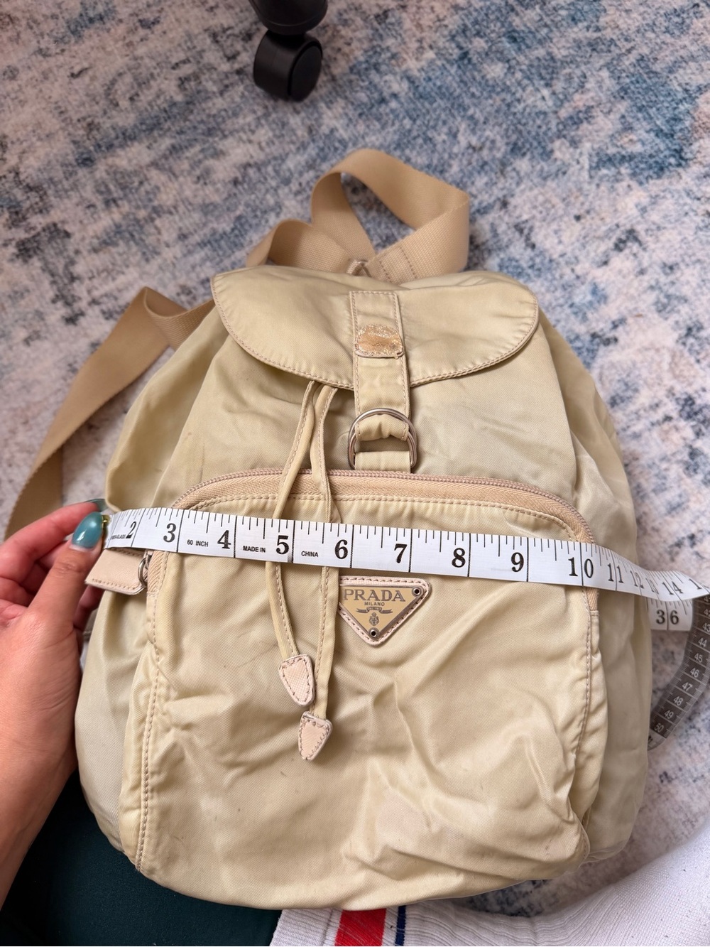 Prada Light Beige Nylon Drawstring Backpack - Picture 9 of 10